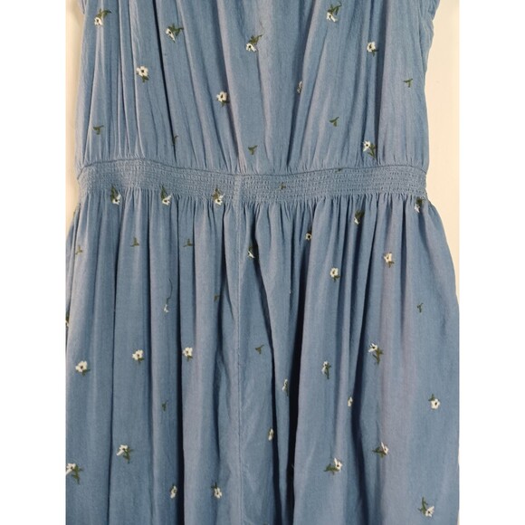 Old Navy Tiered Maxi Dress Large Tall Embroidered Cottage Boho Western Beachy - Picture 7 of 10